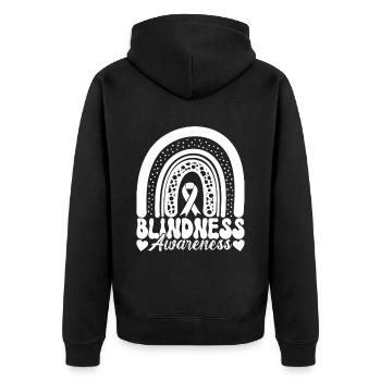 Déficience visuelle aveugle - Veste à capuche bio Premium Unisexe - noir - Dos - Nico (187cm)