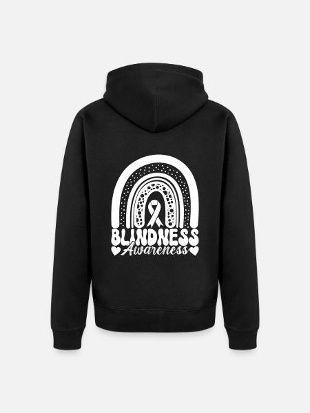 Blind visual impairment - Unisex Premium Organic Zip Hoodie - black