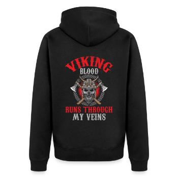 Le sang viking coule dans mes veines - Veste à capuche bio Premium Unisexe - noir - Dos - Nico (187cm)