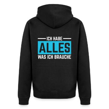 Valentinstags Freundin, Freund, Mann, Frau Partner - Unisex Premium Bio Zip Hoodie - Schwarz - Hinten - Nico (187cm)
