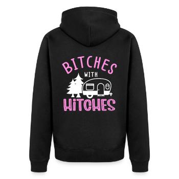 Camping camping-car - Veste à capuche bio Premium Unisexe - noir - Dos - Nico (187cm)