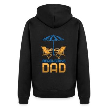 Beach visit Father Beach Beach beach holiday beach - Unisex Premium Organic Zip Hoodie - black - Back - Nico (187cm)