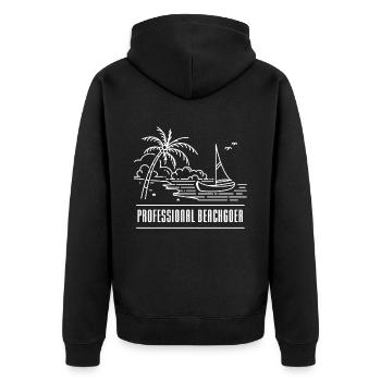 Professional Beachgoer Holiday Beach Beach - Unisex Premium Organic Zip Hoodie - black - Back - Nico (187cm)