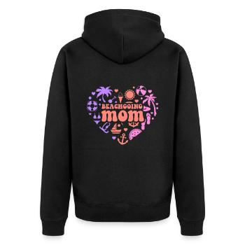 Beach visit Mother Beach Beach holiday Beach - Unisex Premium Organic Zip Hoodie - black - Back - Nico (187cm)