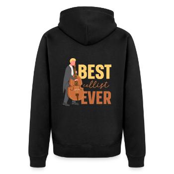 Bester Cellist Aller Zeiten Cello Cellos Musiker - Unisex Premium Bio Zip Hoodie - Schwarz - Hinten - Nico (187cm)