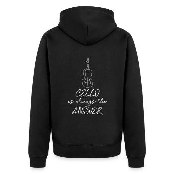 Cello Ist Immer Die Antwort Cellist Cellos - Unisex Premium Bio Zip Hoodie - Schwarz - Hinten - Nico (187cm)