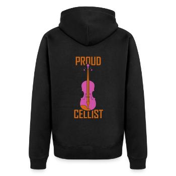 Proud cellist cellist Musician cello cello - Unisex Premium Organic Zip Hoodie - black - Back - Nico (187cm)