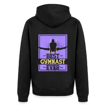 Bester Turner Aller Zeiten Gymnast Gymnastik - Unisex Premium Bio Zip Hoodie - Schwarz - Hinten - Nico (187cm)