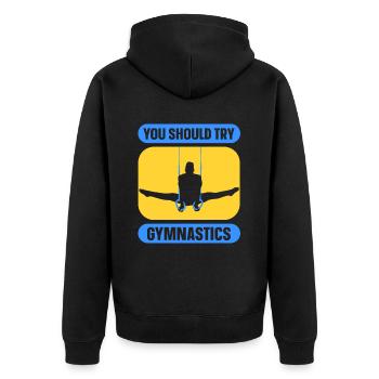Sie Sollten Gymnastik Versuchen Turnen Gymnast - Unisex Premium Bio Zip Hoodie - Schwarz - Hinten - Nico (187cm)