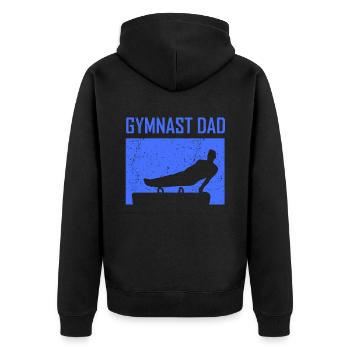 Turner Vater Gymnast Turnen Gymnastik Liebhaber - Unisex Premium Bio Zip Hoodie - Schwarz - Hinten - Nico (187cm)