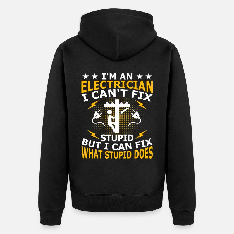 Electrician Electronics Technician Electrical Engineer - Unisex Premium Organic Zip Hoodie - black