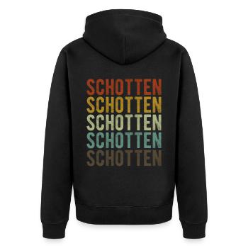 Schotten Stadt Retro Vintage - Unisex Premium Bio Zip Hoodie - Schwarz - Hinten - Nico (187cm)