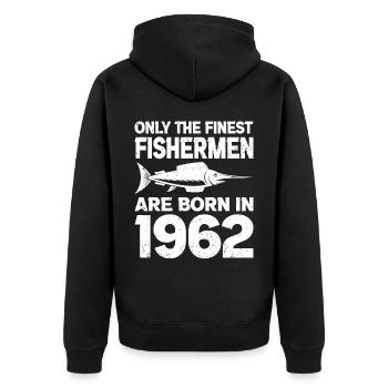 Né en 1962 Pêche Pêcheurs Pêcheurs Pêche - Veste à capuche bio Premium Unisexe - noir - Dos - Nico (187cm)