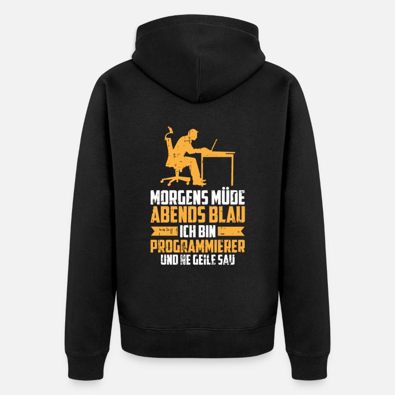 Entwickler Coder Programmierer - Unisex Premium Bio Zip Hoodie - Schwarz