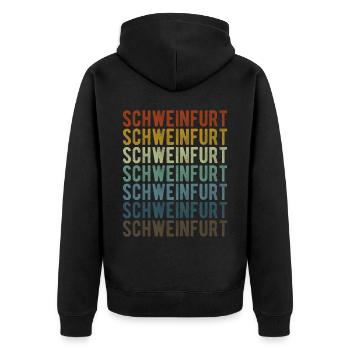 Schweinfurt City Retro Vintage - Unisex Premium Organic Zip Hoodie - black - Back - Nico (187cm)