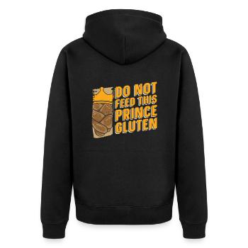 Glutenfrei Humor - Unisex Premium Bio Zip Hoodie - Schwarz - Hinten - Nico (187cm)