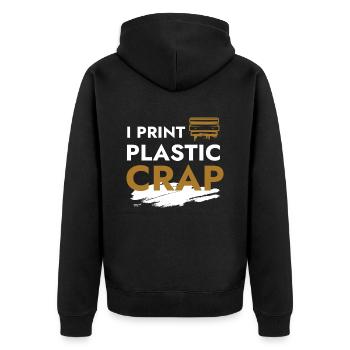 I Print Plastic Crap 3d Druck Drucker - Unisex Premium Bio Zip Hoodie - Schwarz - Hinten - Nico (187cm)