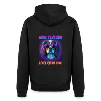 Hunde Spruch Cavalier Spaniel für Hundeliebhaber - Unisex Premium Bio Zip Hoodie - Schwarz - Hinten - Nico (187cm)