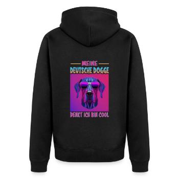 Hunde Deutsche Dogge Design für Hundeliebhaber - Unisex Premium Bio Zip Hoodie - Schwarz - Hinten - Nico (187cm)
