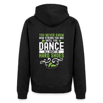 Irish Dance St. Patrick's Dance - Unisex Premium Organic Zip Hoodie - black - Back - Nico (187cm)