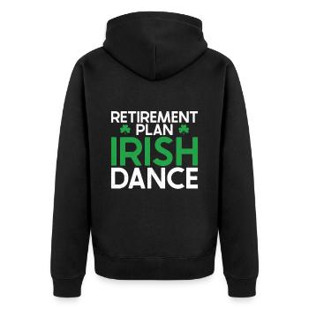 Irish Dance St. Patricks Tanz - Unisex Premium Bio Zip Hoodie - Schwarz - Hinten - Nico (187cm)