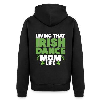 Irish Dance St. Patrick's Dance - Unisex Premium Organic Zip Hoodie - black - Back - Nico (187cm)