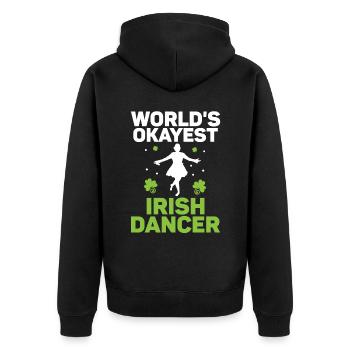 Irish Dance St. Patrick's Dance - Unisex Premium Organic Zip Hoodie - black - Back - Nico (187cm)
