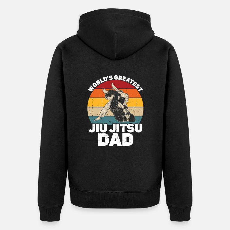 Jiu Jitsu Papa Gi Jiu - Veste à capuche bio Premium Unisexe - noir