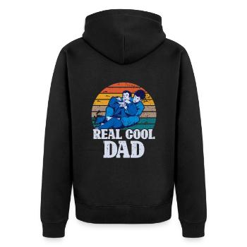 Jiu Jitsu Dad Gi Jiu - Unisex Premium Organic Zip Hoodie - black - Back - Nico (187cm)