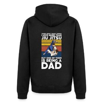 Jiu Jitsu Dad Gi Jiu - Unisex Premium Organic Zip Hoodie - black - Back - Nico (187cm)