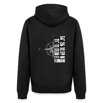 Fehmarn Island Atlantic coordinates Map Holiday - Unisex Premium Organic Zip Hoodie - black - Back - Nico (187cm)