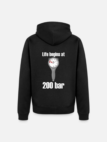 Funny Diving Saying Diving Finimeter - Unisex Premium Organic Zip Hoodie - black