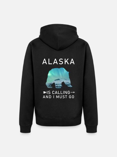 Alaska - Unisex Premium Bio Zip Hoodie - Schwarz