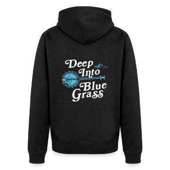 Banjo Shirts For Men Bluegrass Appalachia Folk - Unisex Premium Bio Zip Hoodie - Schwarz - Hinten - Nico (187cm)