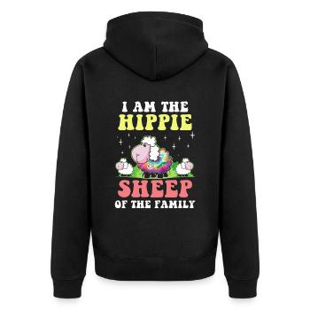 Hippie Peace Groovy Flowerpower Boho Woodstock - Veste à capuche bio Premium Unisexe - noir - Dos - Nico (187cm)