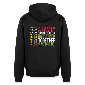 Drag Racing Race Car Family A - Unisex Premium Bio Zip Hoodie - Schwarz - Hinten - Nico (187cm)
