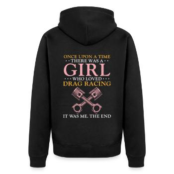Drag Racing Race Car Girl Once - Unisex Premium Organic Zip Hoodie - black - Back - Nico (187cm)