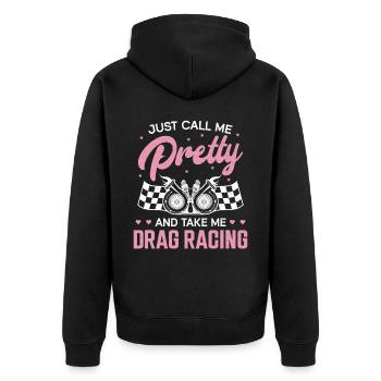 Drag Racing Race Car Girl Just - Veste à capuche bio Premium Unisexe - noir - Dos - Nico (187cm)