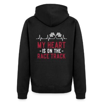 Drag Racing Race Car Girlfriend - Unisex Premium Bio Zip Hoodie - Schwarz - Hinten - Nico (187cm)