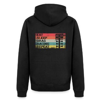 Drag Racing Race Car Retro Vintage - Veste à capuche bio Premium Unisexe - noir - Dos - Nico (187cm)