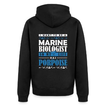I want to be a marine biologist - Unisex Premium Organic Zip Hoodie - black - Back - Nico (187cm)