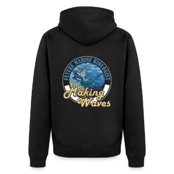 Future Marine Biologist Making Waves Meeresbiologe - Unisex Premium Organic Zip Hoodie - black - Back - Nico (187cm)