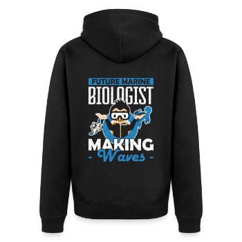 Future Marine Biologist Making Waves Meeresbiologe - Unisex Premium Organic Zip Hoodie - black - Back - Nico (187cm)