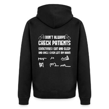Je n’examine pas toujours la conception des patients pour - Veste à capuche bio Premium Unisexe - noir - Dos - Nico (187cm)