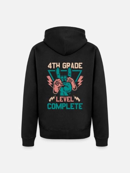 4th grade completed - Unisex Premium Organic Zip Hoodie - black