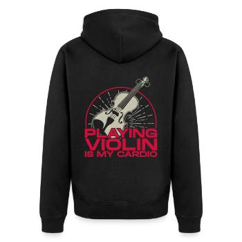 Violoniste violoniste jouant du violon est - Veste à capuche bio Premium Unisexe - noir - Dos - Nico (187cm)