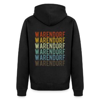 Warendorf City Retro Vintage - Unisex Premium Organic Zip Hoodie - black - Back - Nico (187cm)