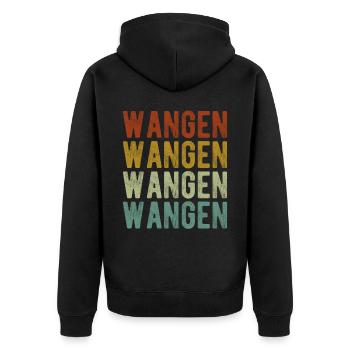 Cheeks City Retro Vintage - Unisex Premium Organic Zip Hoodie - black - Back - Nico (187cm)