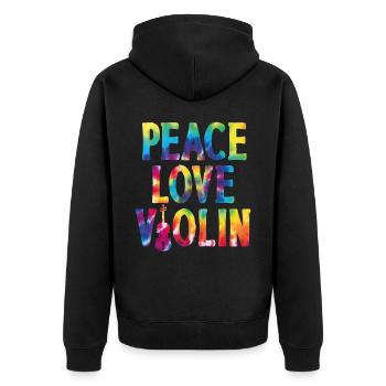 Violon Violoniste Fille Aquarelle - Veste à capuche bio Premium Unisexe - noir - Dos - Nico (187cm)