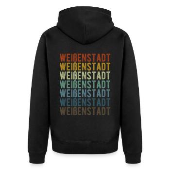 Weißenstadt Stadt Retro Vintage - Unisex Premium Organic Zip Hoodie - black - Back - Nico (187cm)